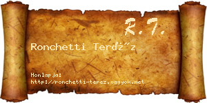 Ronchetti Teréz névjegykártya